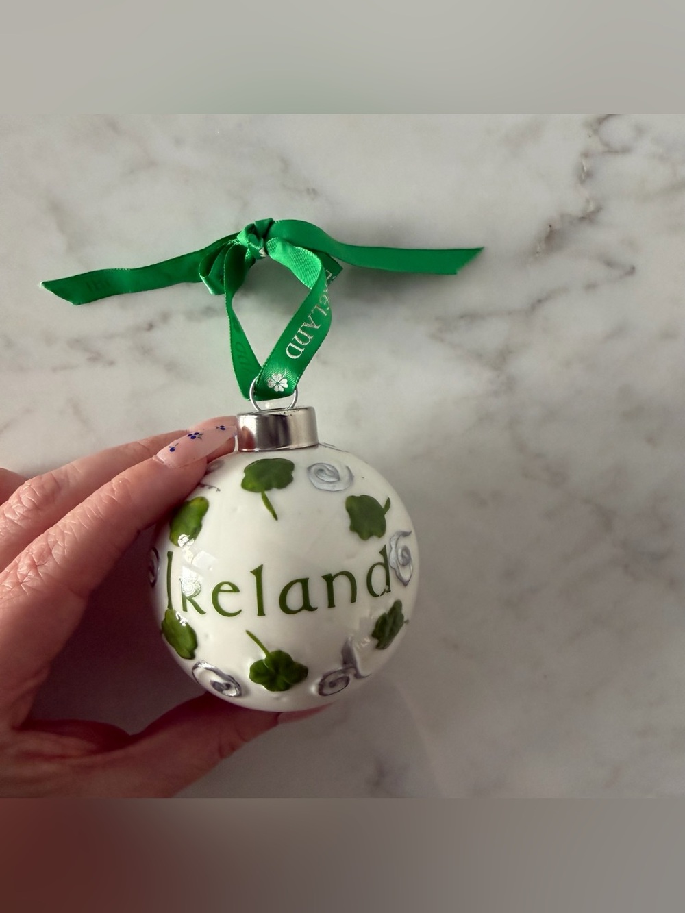 Ireland Clover Ceramic Christmas Décor Bauble Glass Christmas Ornament